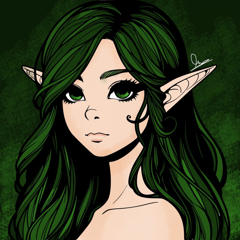 elf girl realistic dark fantasy