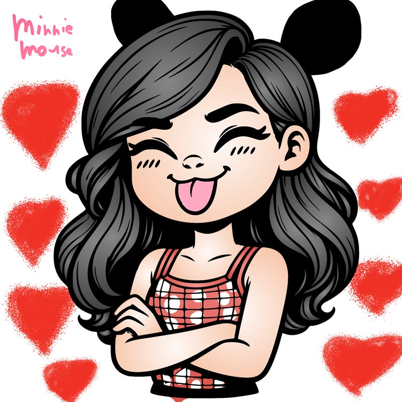 realistic girl crossing her arms and wearing a tank top with her tongue held out she has long hair