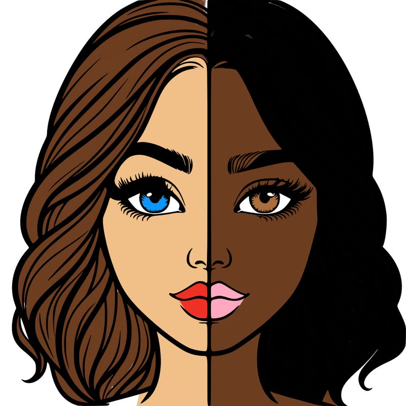 realistic girl split half