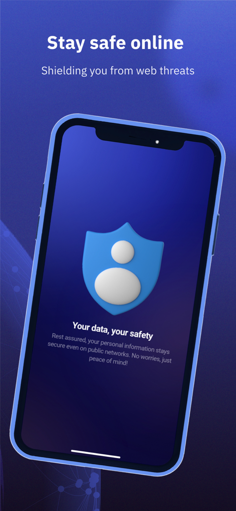 Private VPN Proxy - Easy Start - Private VPN Proxy app screen showing a security shield and text about staying safe online