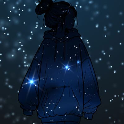 realistic girl with a oversized sweatshirt on and a bun