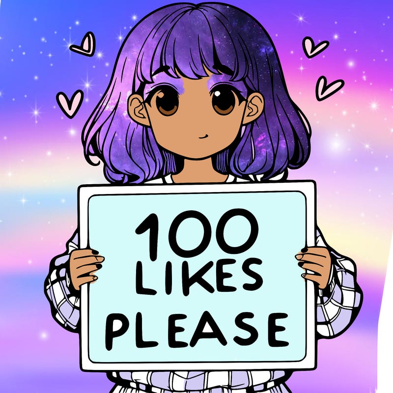 a girl holding a sign saying 100 likes please