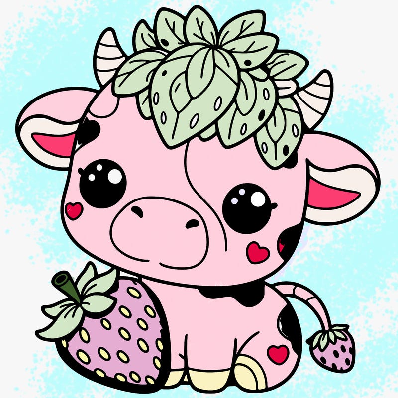 cute strawberry cow