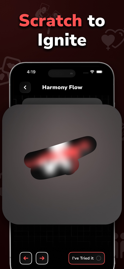 A mobile screen showing the ScratchX app scratch card interface with the text Scratch to Ignite.