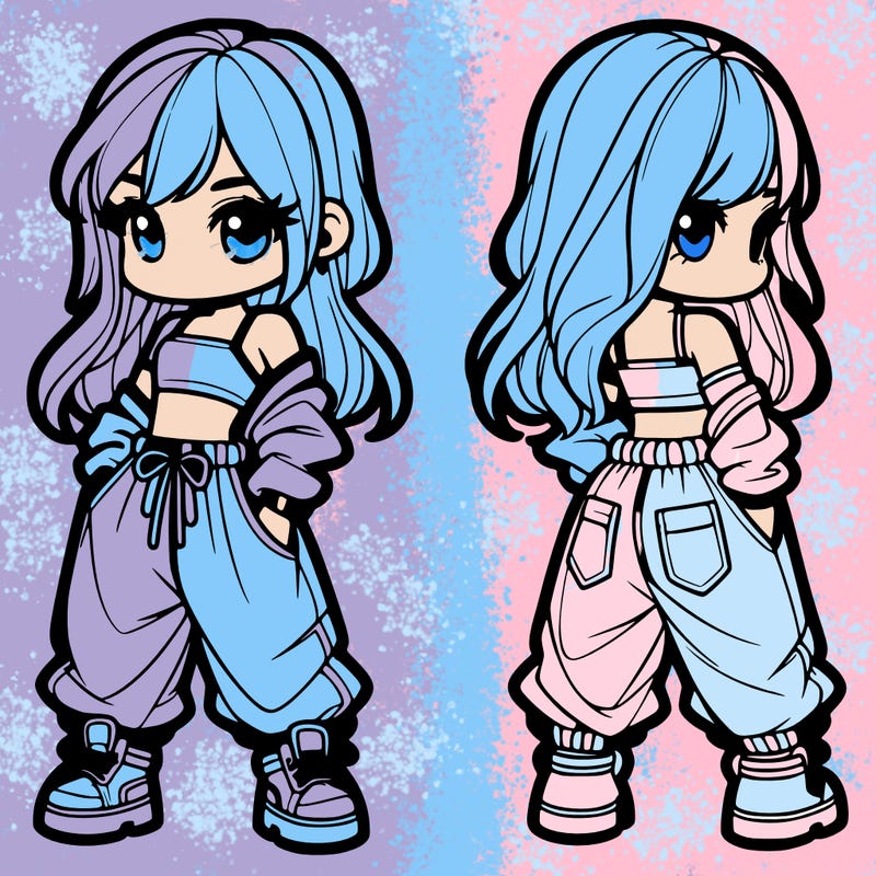 girl in crop top and baggy pants