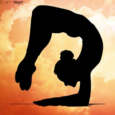 realistic girl doing gymnastics