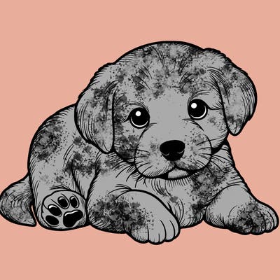 a cute realistic puppy