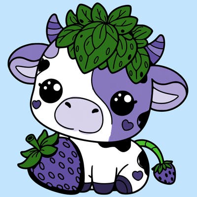 cute strawberry cow