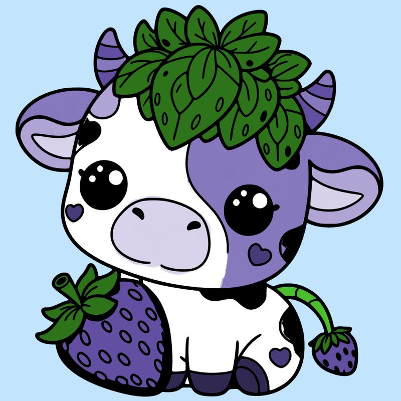 cute strawberry cow