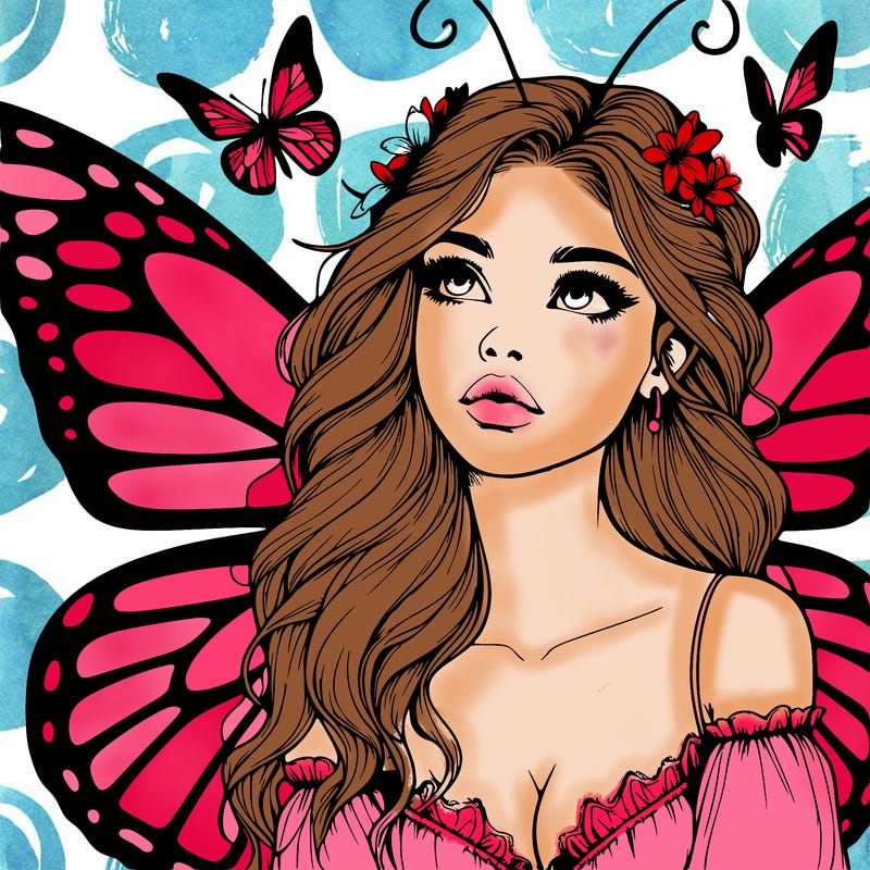 butterfly fairy realistic girl