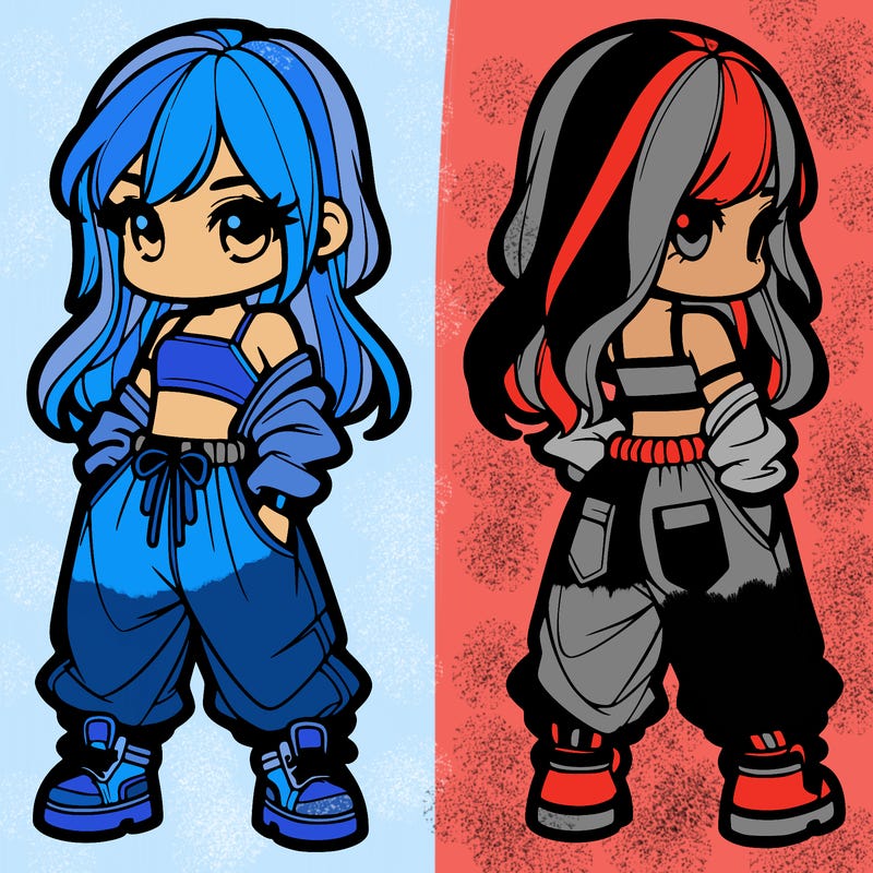 girl in crop top and baggy pants