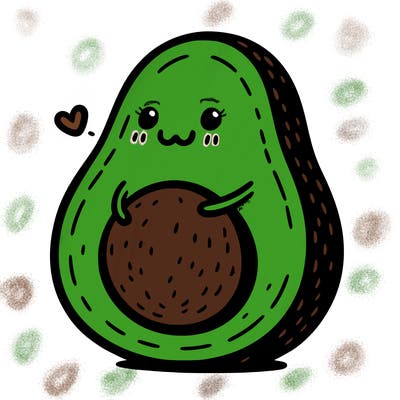 an avocado hugging an avocado