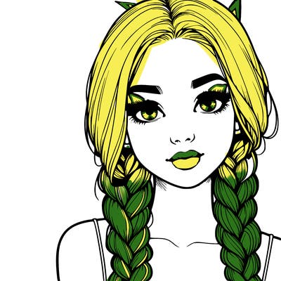 realistic girl with braids