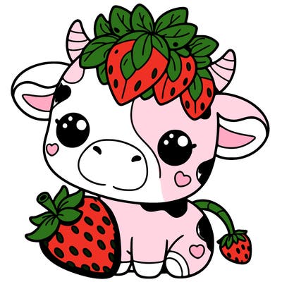 cute strawberry cow