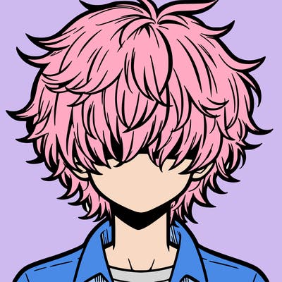 manga boy fluffy hair covering his eyes