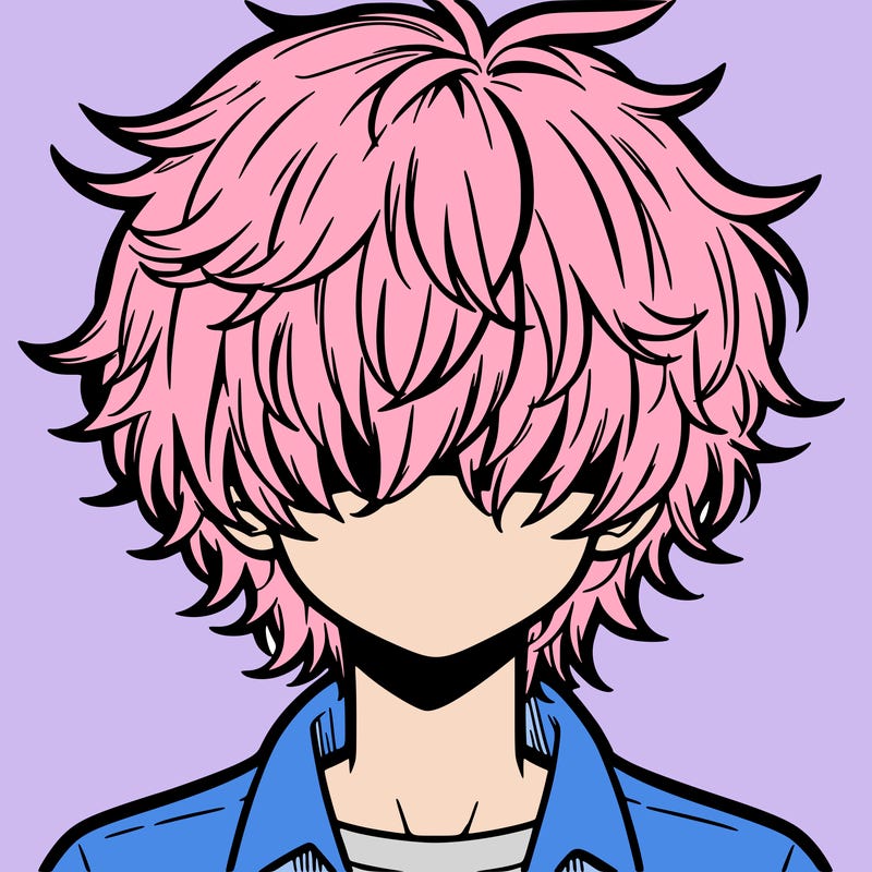 manga boy fluffy hair covering his eyes