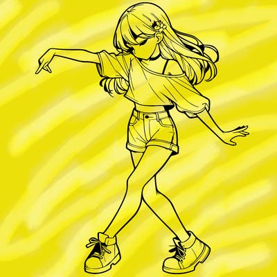 realistic girl danceing