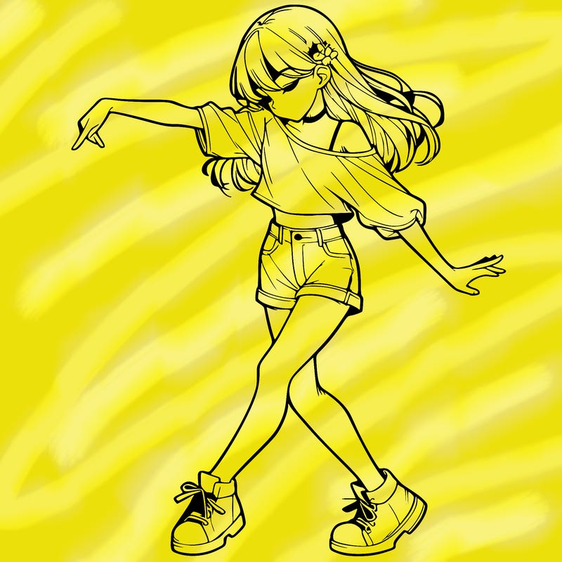 realistic girl danceing