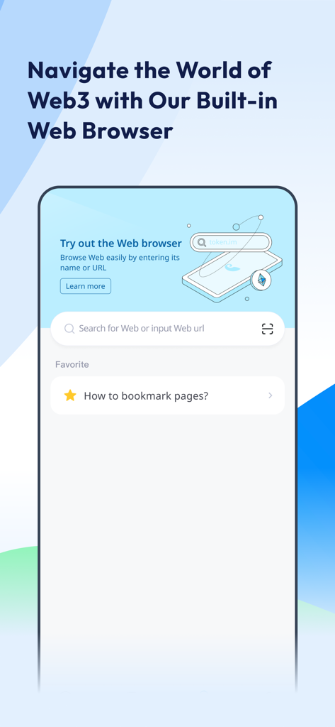 Interface do navegador Web3 integrado da imToken para acessar aplicativos descentralizados