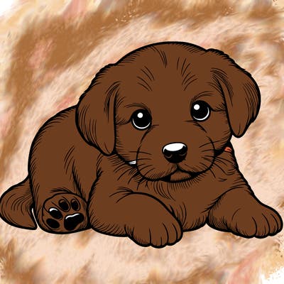 a cute realistic puppy