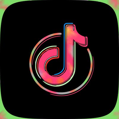tiktok logo neon