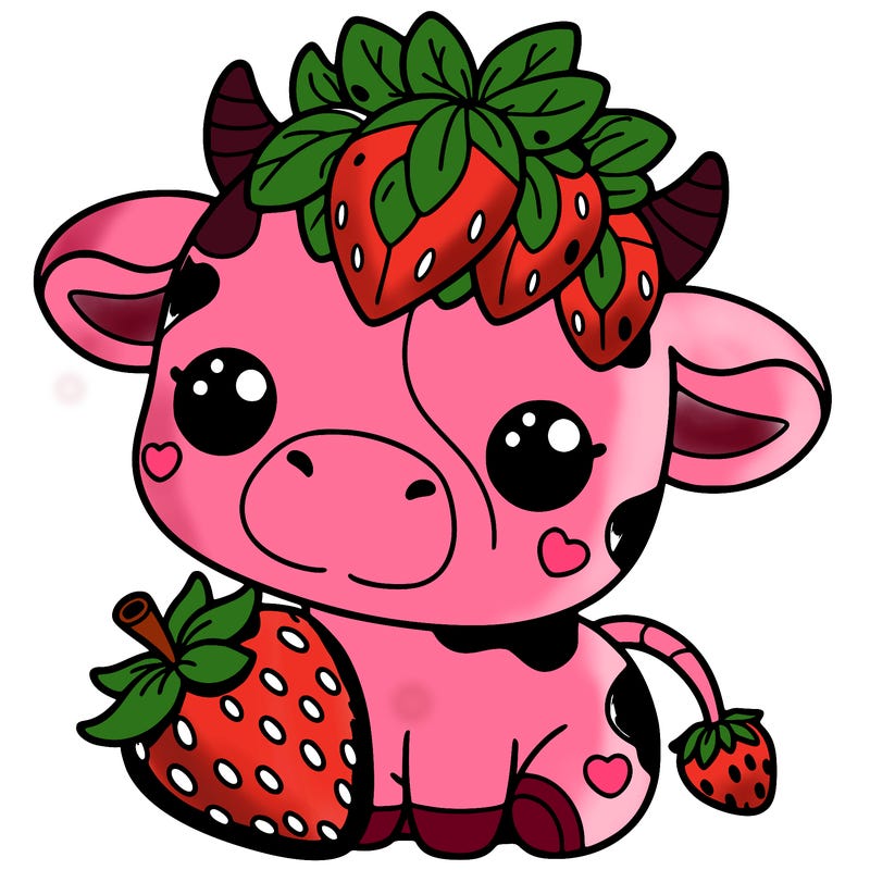 cute strawberry cow