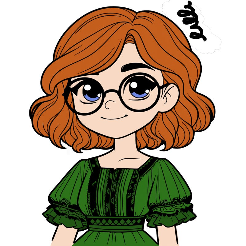 one girl with medium short hair, which are wavy. she has round glasses. she wears a latina outfit.