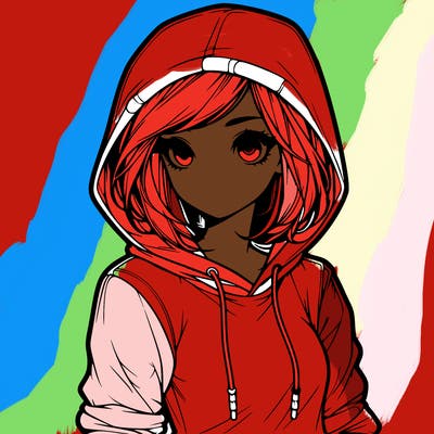 realistic girl with hoodie