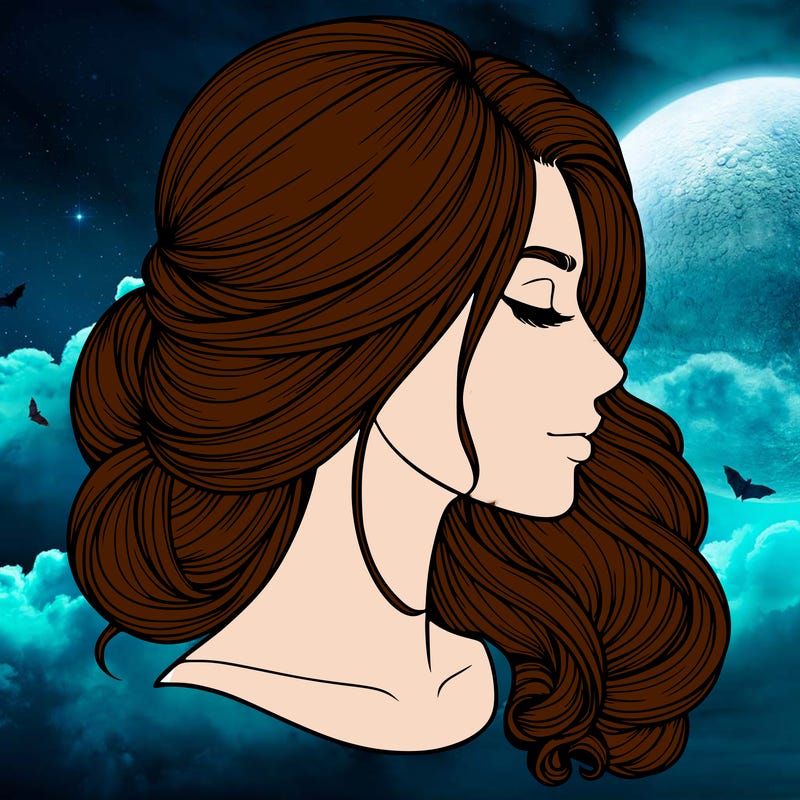 realistic woman's head & hair