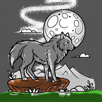 wolf moonlight