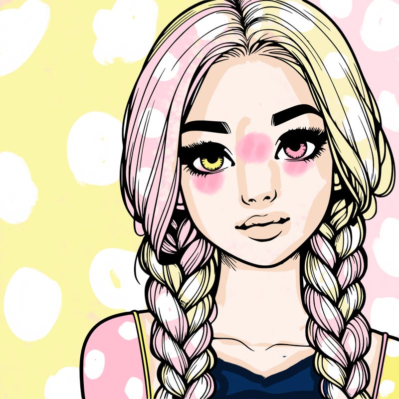 realistic girl with braids