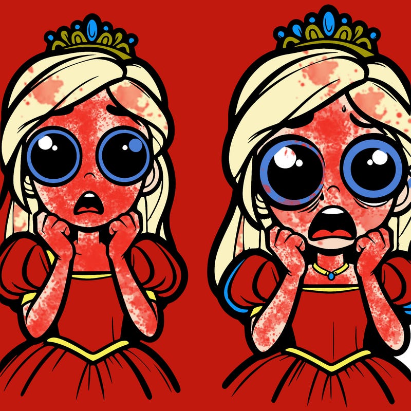 disney princess scared and her eyes bulge out her face