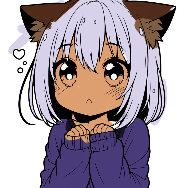 shy anime catgirl