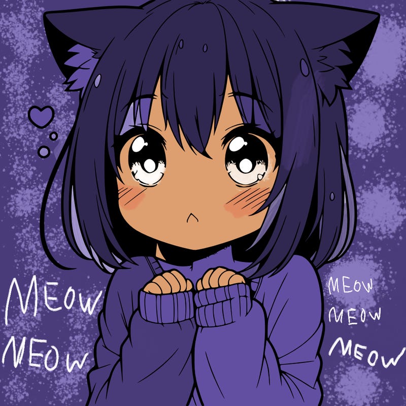 shy anime catgirl