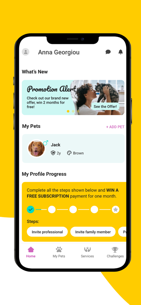 11pets: Pet Care - 11pets app dashboard showing pet profiles and medical tracking features