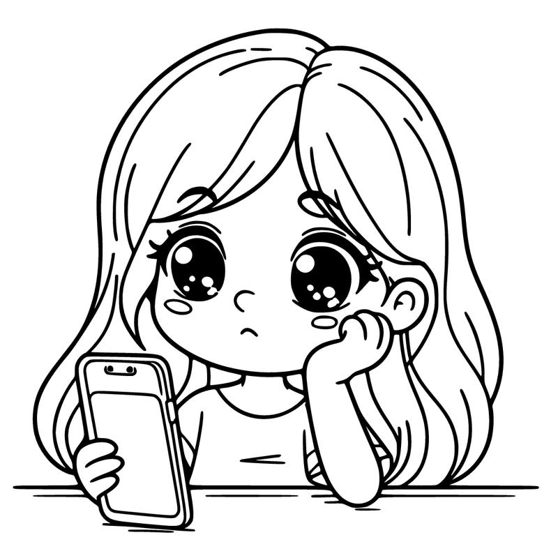 girl seeing the phone