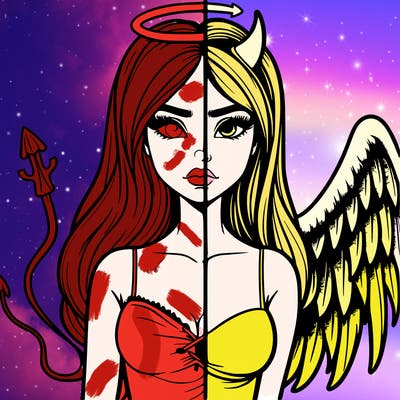 devil vs angel realistic girl