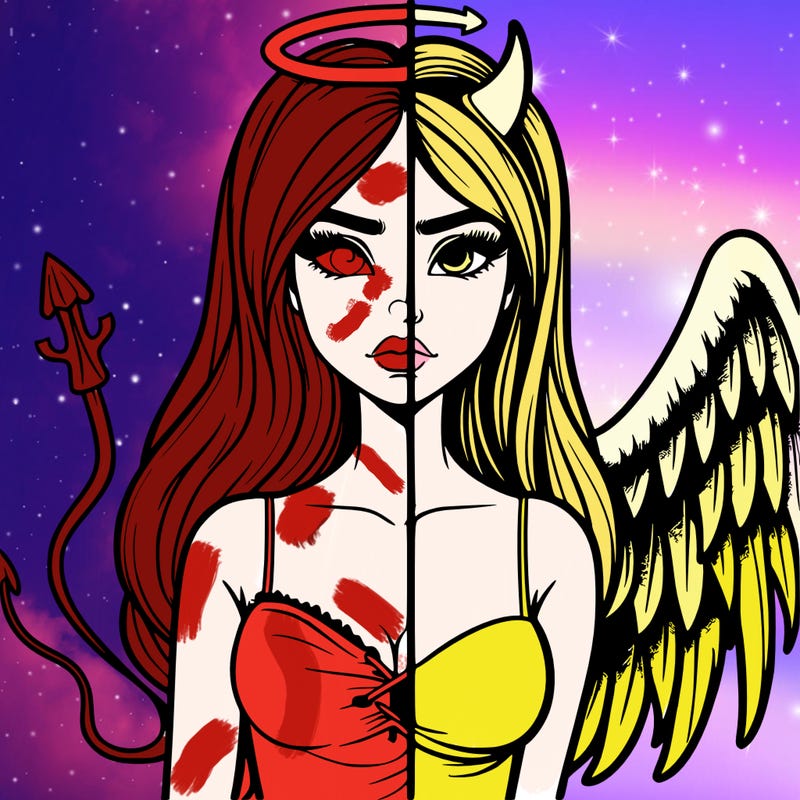 devil vs angel realistic girl