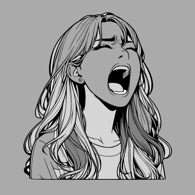 screaming realistic, girl