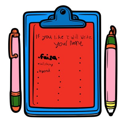 blank clip board with pen