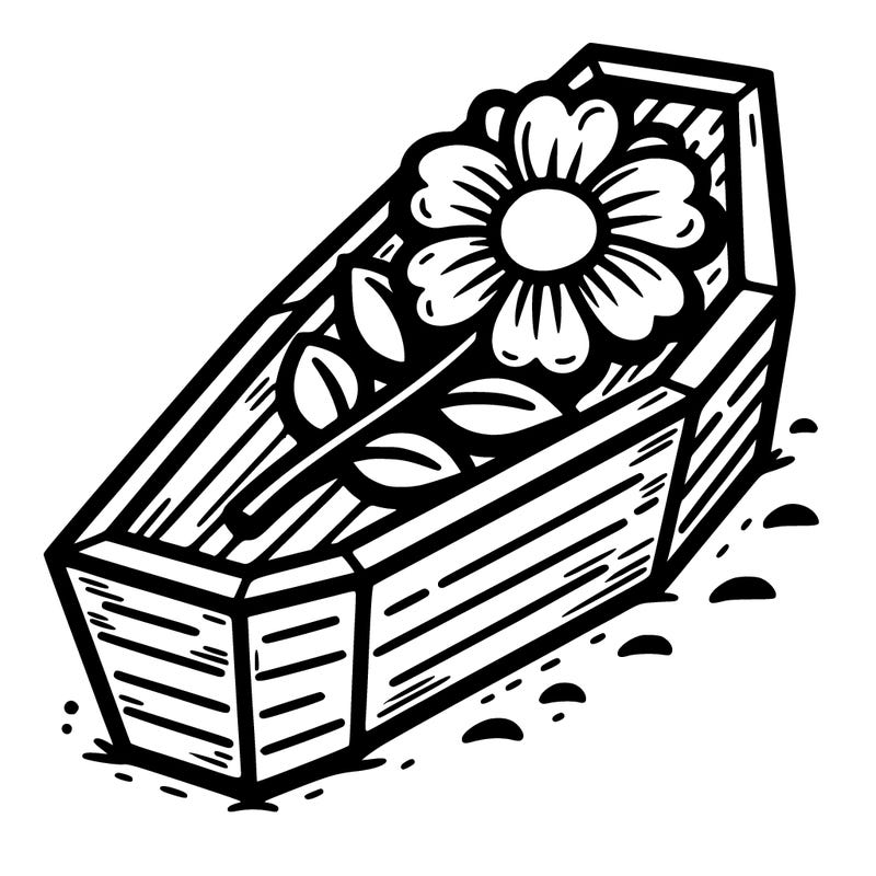 flower on coffin