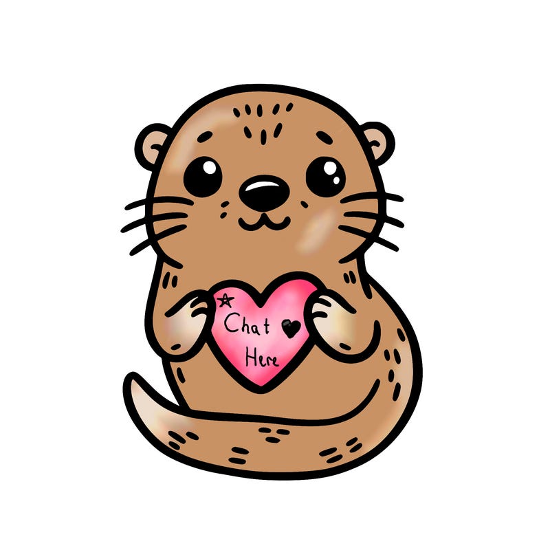 otter with a heart