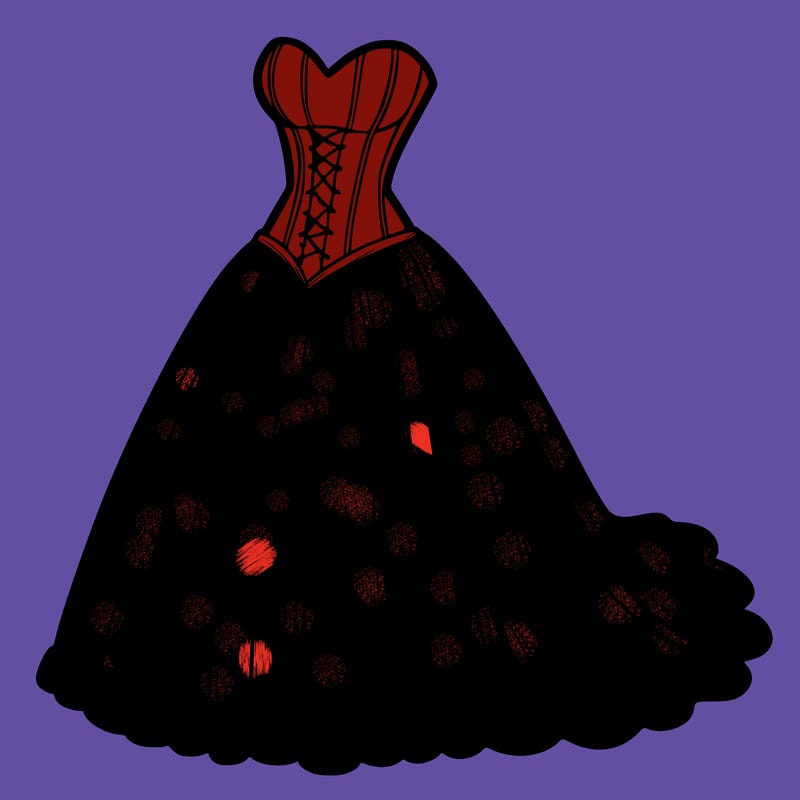 wedding dress-corset and a long and flowy skirt