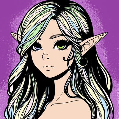 elf girl realistic dark fantasy