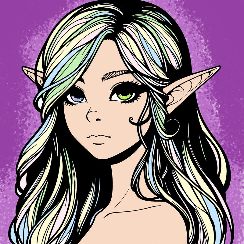 elf girl realistic dark fantasy