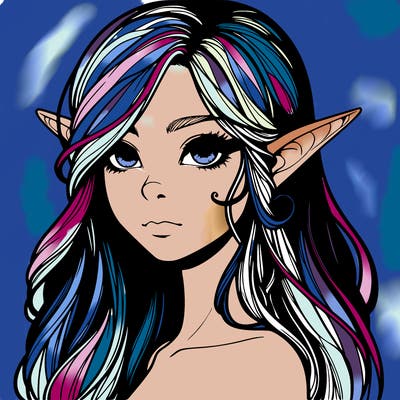 elf girl realistic dark fantasy