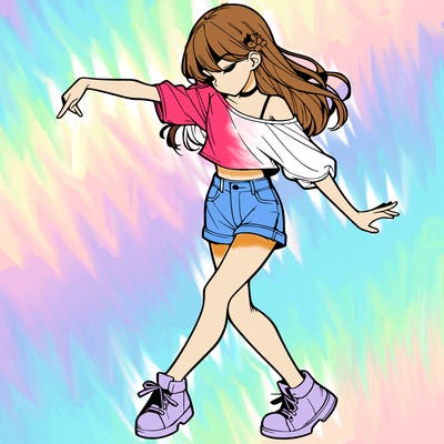 realistic girl danceing