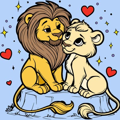 lion and lioness inlove