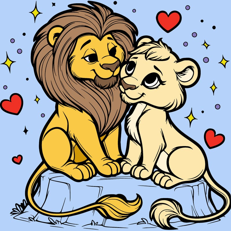 lion and lioness inlove