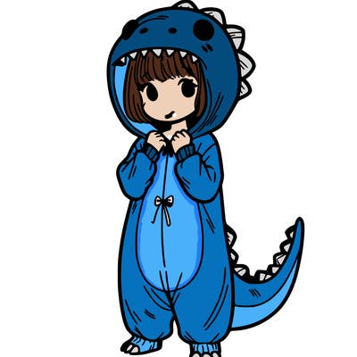dino onesies on girl